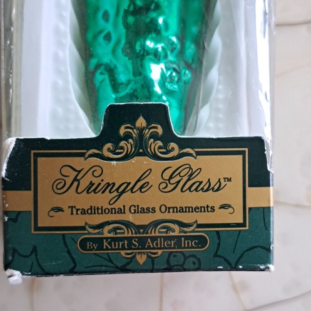 Kurt Adler Pickle Christmas Ornament Glass German Good Luck Holiday Gag Gift... - Picture 4 of 8